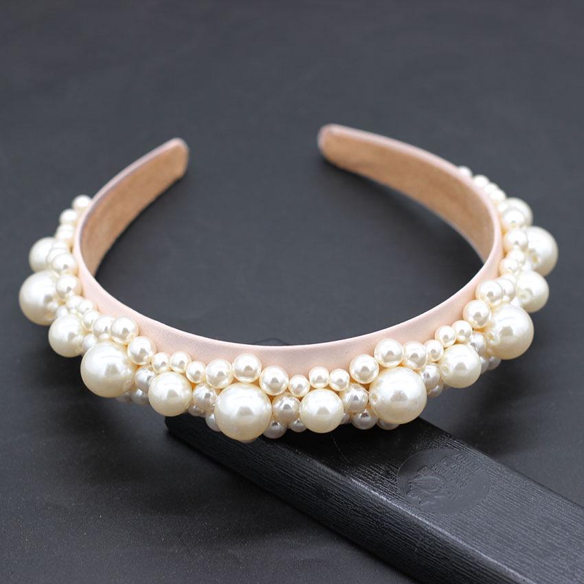 Baroque Style Handmade Pearl Patchwork Headband Hair Accessory