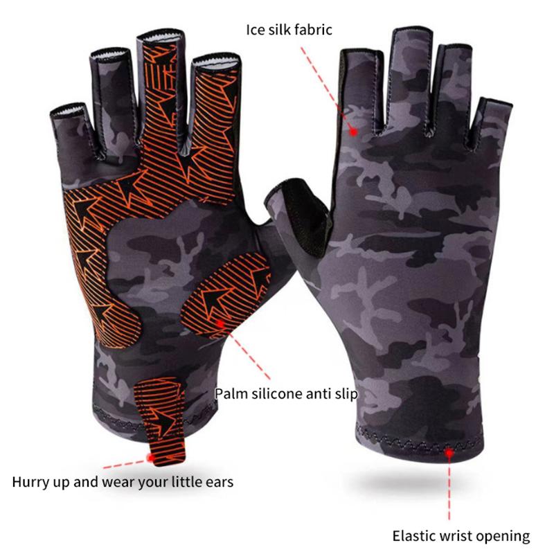 Half Finger Fishing Gloves Anti-Sting Workout Gloves Wear-Resistant Anti-Cutting Breathable Non-Slip Outdoor Fishing Accessories