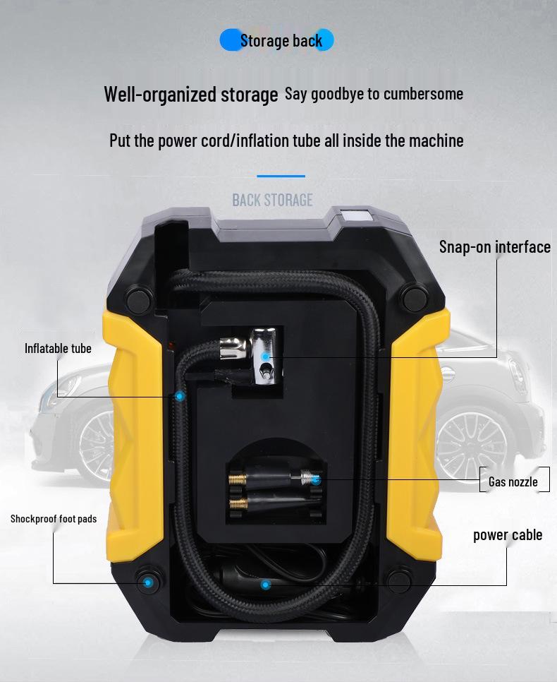 Portable Electric Tire Inflator with Light - Digital Display Pointer Style