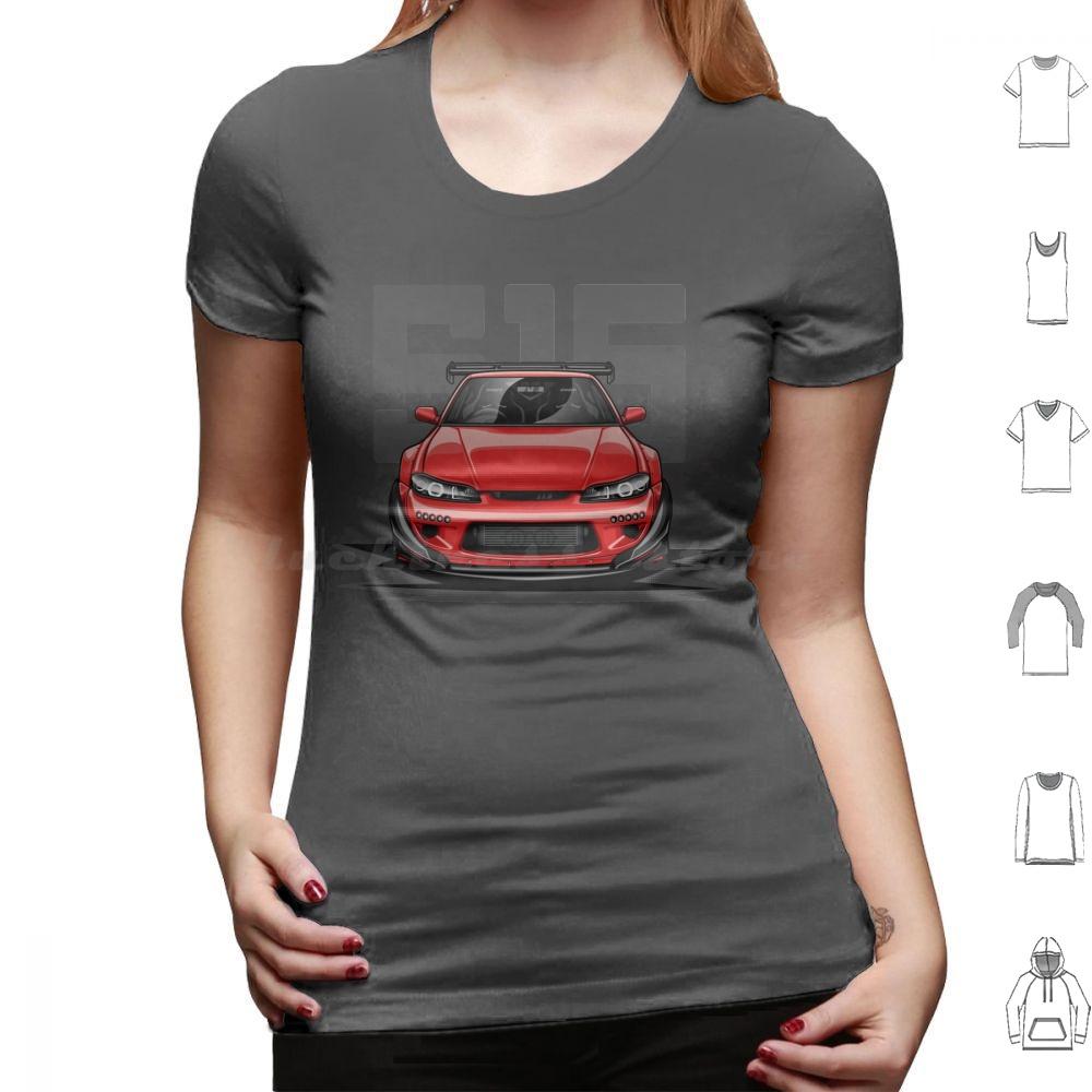 Silvia S15 Front  Candy Red  T Shirt 6xl Cotton Cool Tee Car Automotive Racing Vehicle Race Cool Sports Supercar Fitment Man