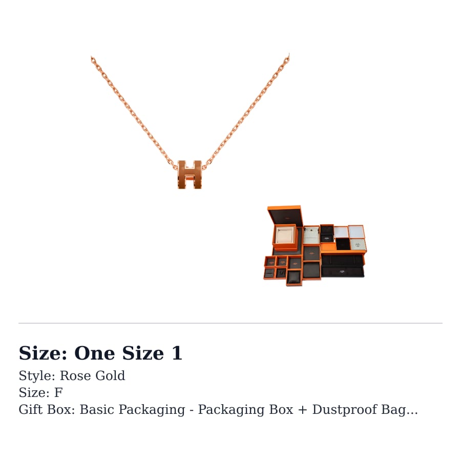 HERMES POP H Necklaces Women's Rose Gold H147992FOA9