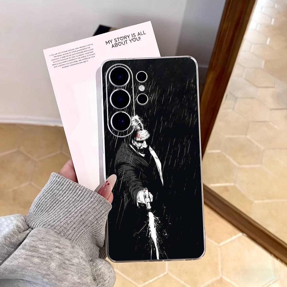M-Movie Character J-John W-Wick  Phone Case For Samsung S25,S24,S21,S22,S23,S30,Ultra,S20,Plus,Fe,Note,10,9,5G Transparent Cover