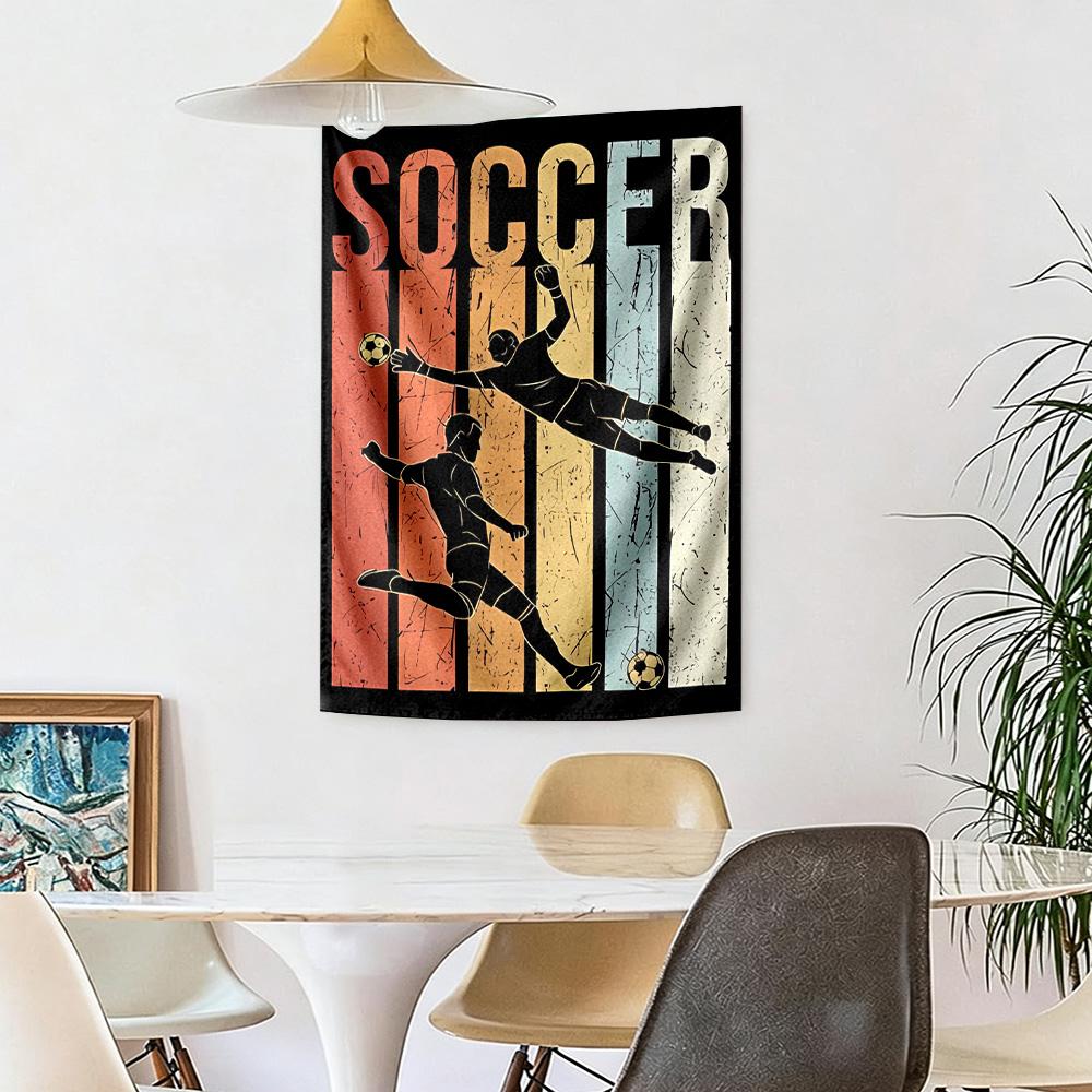 Soccer Wall Decor Tapestry Art For Pet Memorial Birthdaywedding Party Backdrop Family Gift