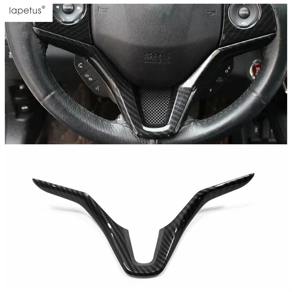 Central Control Steering Wheel Button Frame Cover Trim For Honda Vezel HR-V 2014 -  ABS Carbon Fiber Accessories Interior