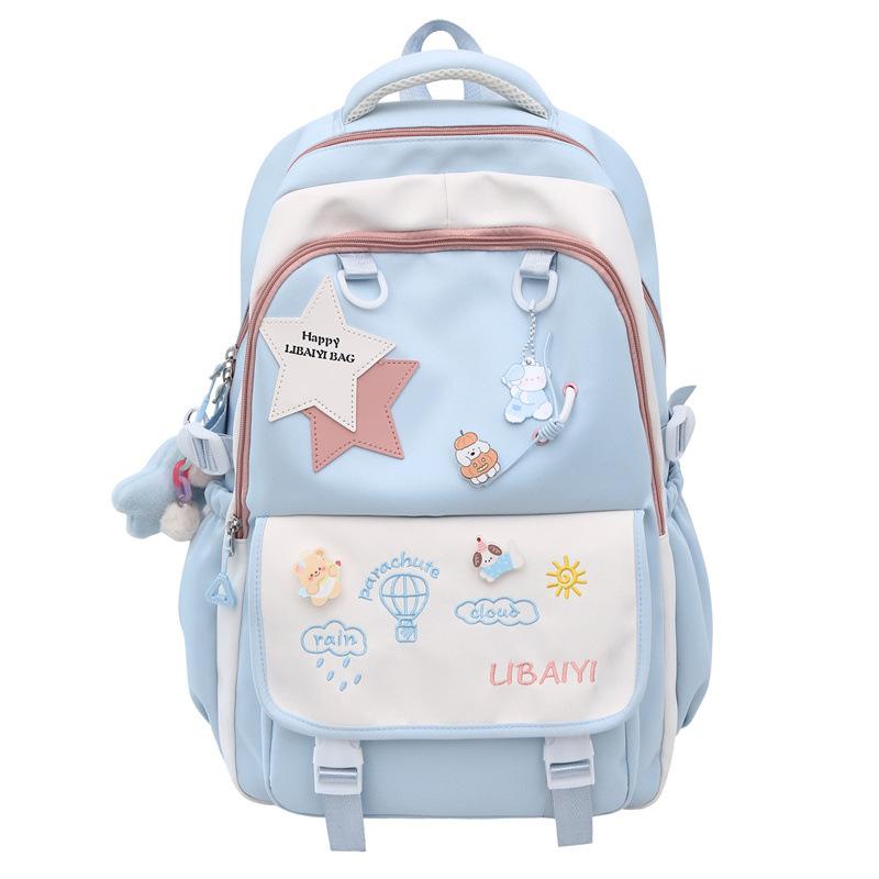 Schoolbag Junior High School Girls' Large Capacity and High Value Ins Wind Niche Backpack Two Piece Tutorial Bag Light Backpack