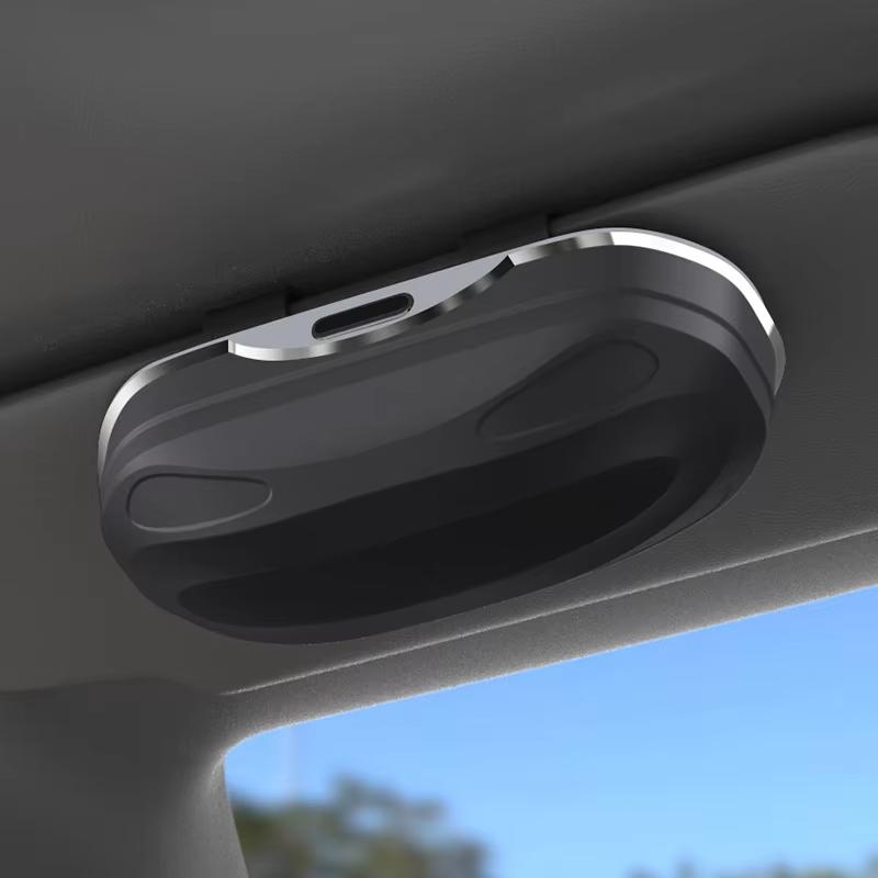 

Car Glasses Box Press Switch Sun Visor Glasses Holder Internal Soft Fabric Scratch Resistant Shock-proof Eyeglasses Storage Case чорний