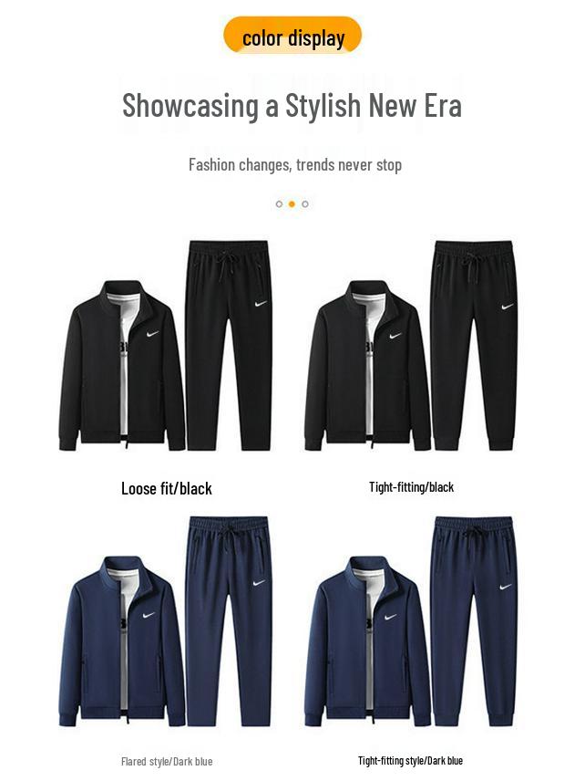 2025 Herren Freizeit Baumwoll Trainingsanzug Set: Reißverschluss-Strickjacke & Sportbekleidung Zweiteiler