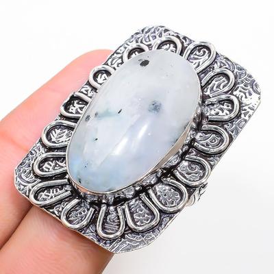 Natural Rainbow Moonstone Gemstone 925 Sterling Silver Gift Ring Size 11 M6z08