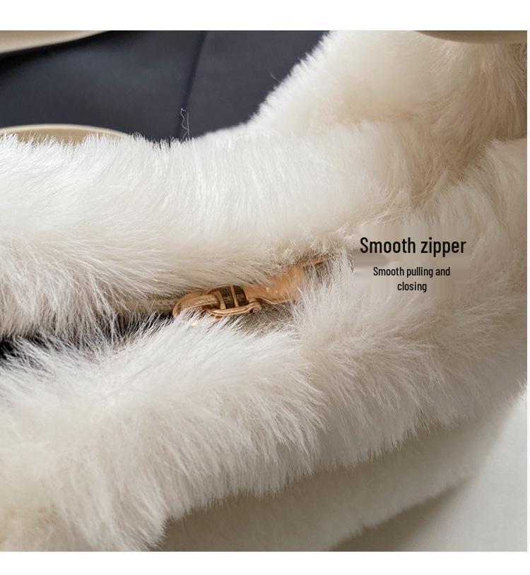 2024 Winter Fairy Plüsch Faltenhandtasche - High-End Influencer Favorit, Damen Umhängetasche/Crossbody-Tasche