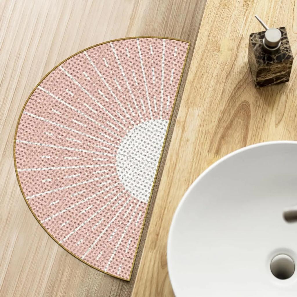 Semi-Circular Line Floor Mat Is Easy To Clean Bathroom Door Mat, Indoor And Outdoor Entrance Carpet, Home Decoration