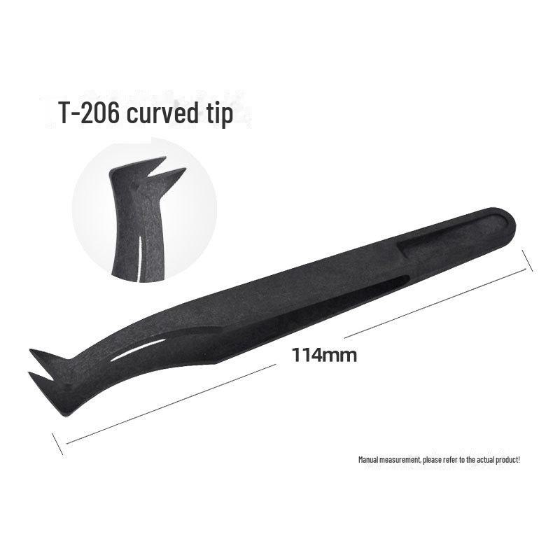 Durable 8 Black Tweezers for Digital Appliance Repair & Tight Spaces
