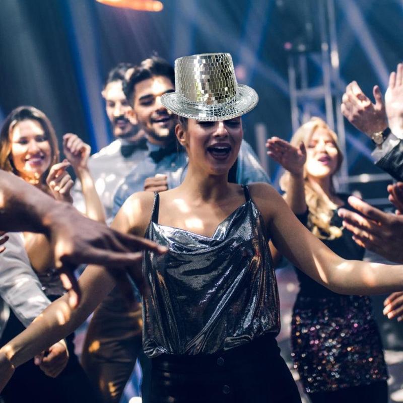 Pălărie Panama de vacanță, pălărie de top reflectorizantă, oglindită, strălucitoare, pentru carnavaluri, festivaluri de muzică, petrecere disco cool