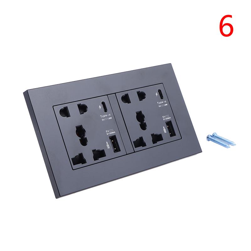 Type C Port Socket Power 4000Ma Usb Outlet Household Embedded Wall Power Usb Outlet Modern Electrical Wall Panel For Home Office