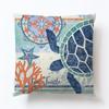 Marine Creatures Sea Horse Turtle Whale Octopus Linen Cushion Cover Pillow Cover