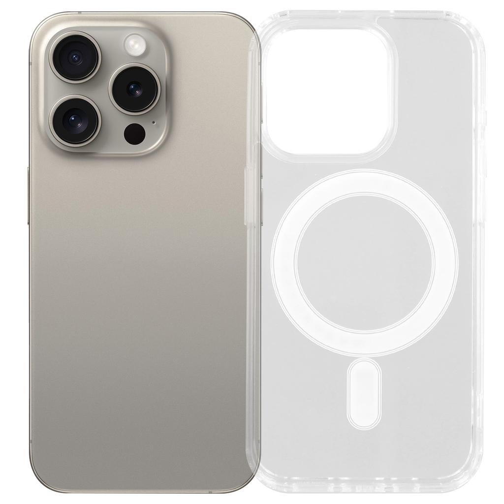 For iPhone 15 Pro Max Case Compatible with MagSafe TPU+Acrylic Clear Phone Cover