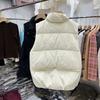 Autumn and Winter New Button Stand-up Collar Down Vest Women's Short Fashion White Duck Down Vest
