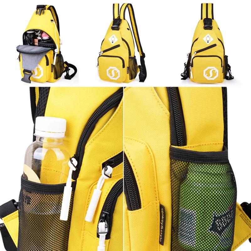 Módní Odolná Oxford Látka USB Nabíjení Lehká Kabelka Crossbody Batoh