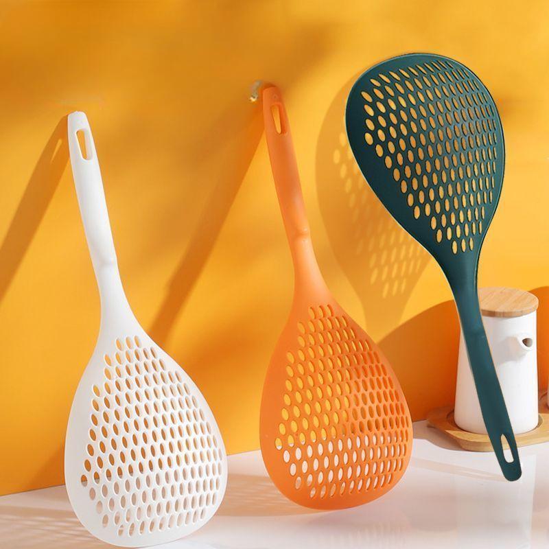 Strainer Scoop Colander Slotted Pasta Spoon Plastic Skimmer Spoon with Handle Food Drain Shovel for Kitchen Cooking