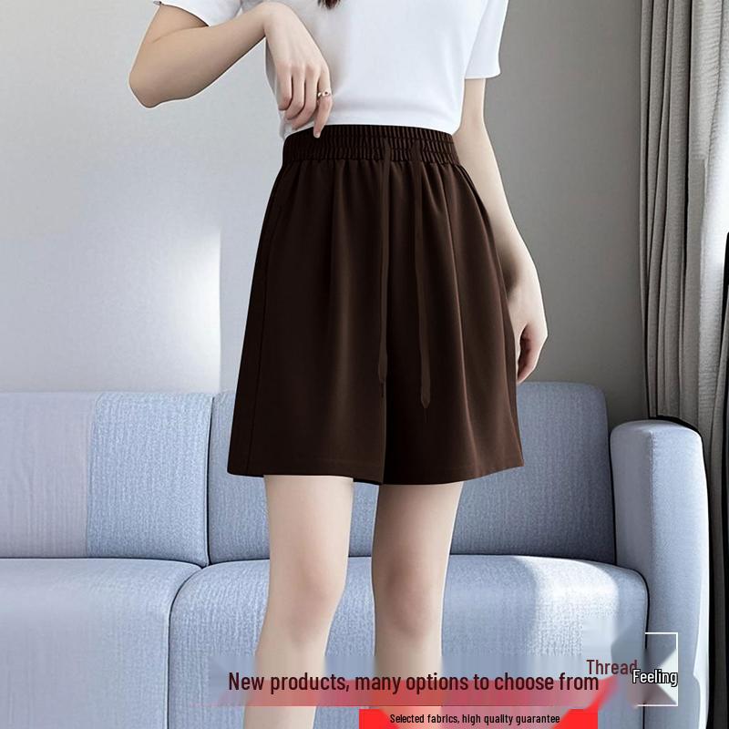 Women's High Waist Ice Silk A-line Shorts - Versatile Summer Capris for Petite Sizes