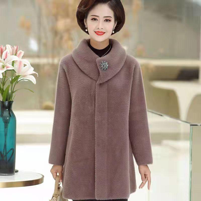 

Женское вязаное пальто из норкового флиса, весенне-осеннее, теплое, большого размера, вязаные кардиганы, пальто, плюшевые вязаные пальто большого размера M