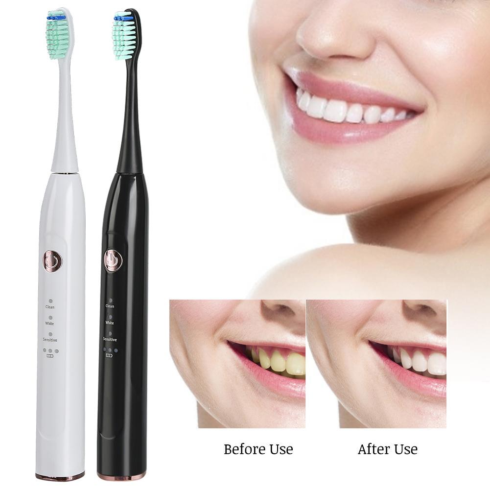 Adult Ultrasonic Electric Toothbrush Waterproof Teeth Cleaning Whitening Tool Oral Health Care