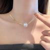Elegant Titanium Steel Layered Pearl Necklace for Women