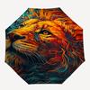 1pc Flaming Lion Auto-Open Close Umbrella with Foldable Design, 8-Bone Iron Frame, Outdoor, Ideal Gift for Fans, Travelers, Daily Use.B069