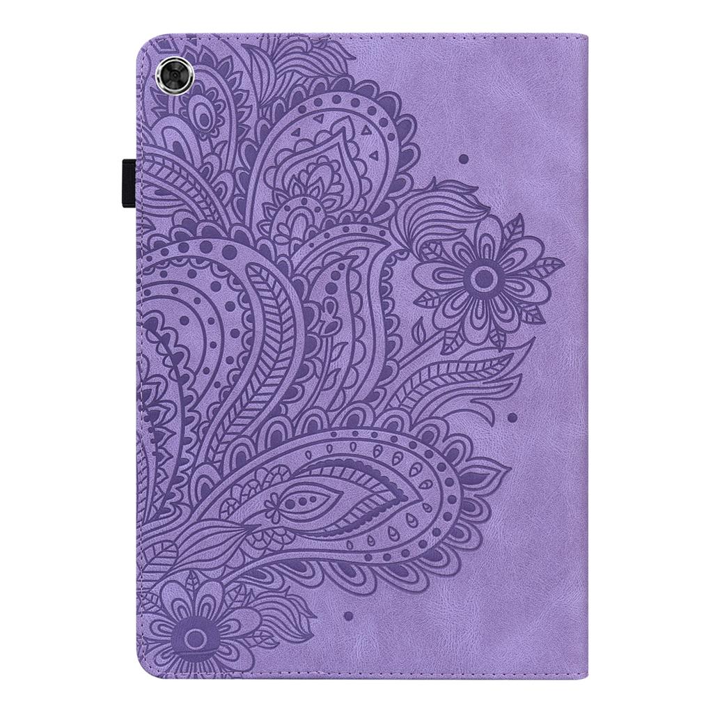 Suitable for Samsung Tab A9 plus flat leather case, Redmi pad SE retro matte peacock flower card case