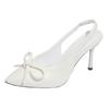 Baotou high heels spring and autumn 2025 new pointed bow temperament celebrity fashion empty single shoes women
