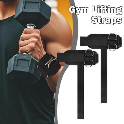 1 par de Faixas de Aderência para Straps de Levantamento de Peso com Anel D Straps de Levantamento de Peso Straps de Deadlift para Academia Straps para Barra Fixa