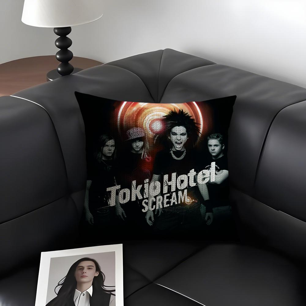 T-Ttokio H-Hotel Band Cushion Cover Natural Linen Organic Fabric Double-Sided Printing Sofa Home Decor Gift Pillow Case