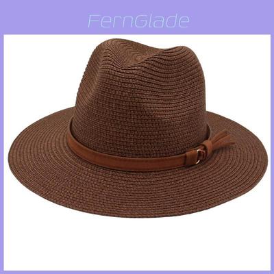 Panama Hat Fedora Summer Straw Hat Large Brim Sunshade Sun Protection For Adults