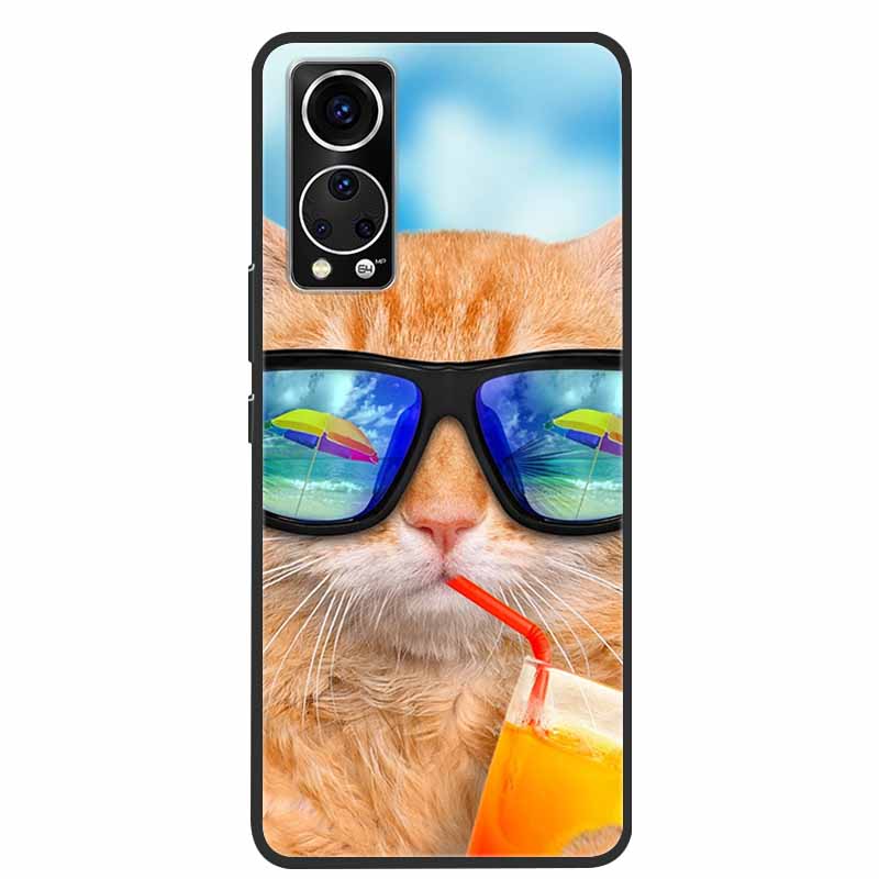 Für ZTE Axon 30 Handyhülle Cover Cooler Wolf Löwe Tiger Schwarzes Silikon Weiche Hülle Für ZTE Axon 30 Rückabdeckung Hülle Axon30 5G Hülle