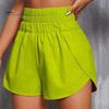 Lady Summer Shorts Women Sports High Elastic Waist Loose Soft Quick Solid Color Dry Breathable Split Hem Jogging Gum Mini