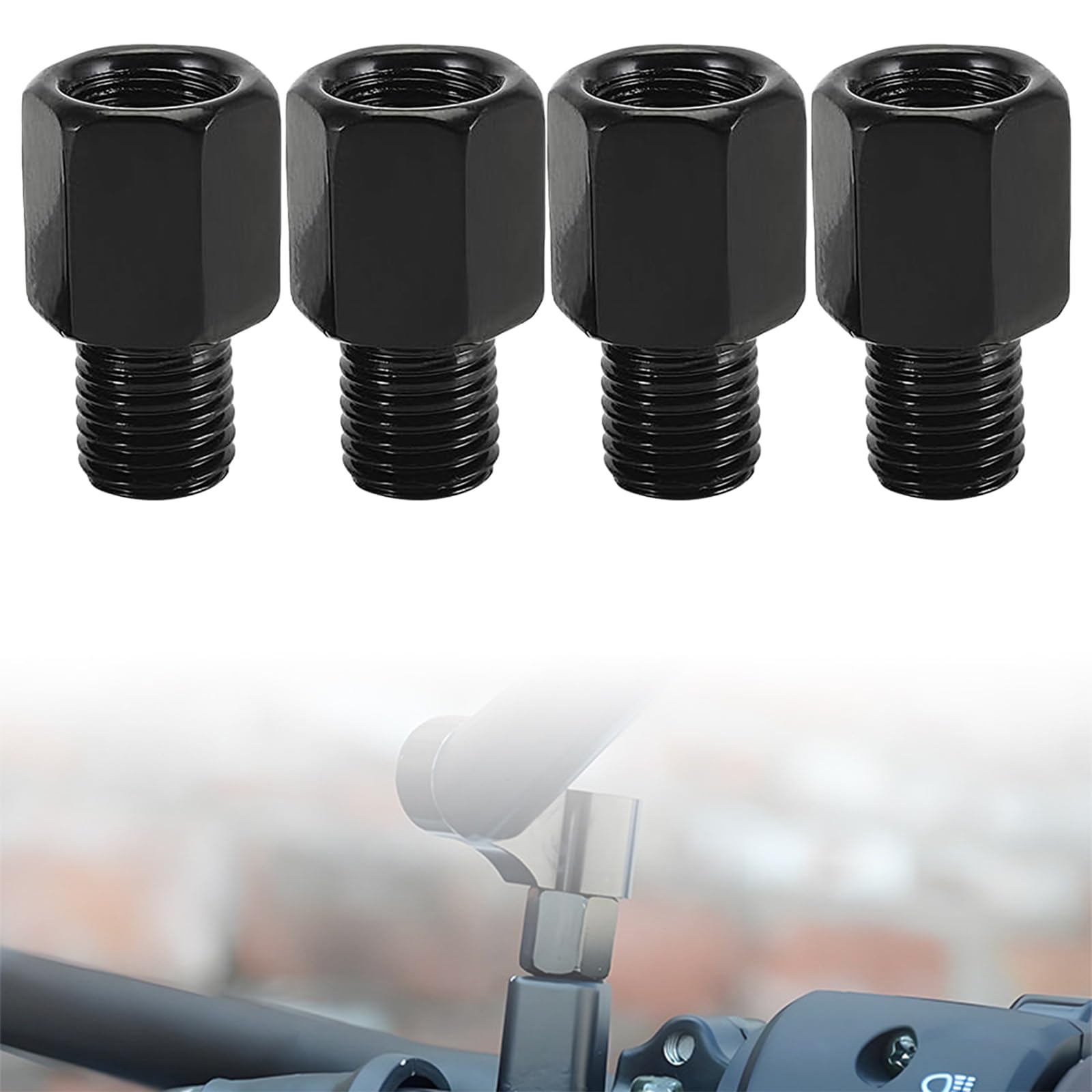 

Selinear 4pcs Carbon Steel Motorcycle Mirror Conversion Adapter High Hardness Abrasion Resistant Mirror Altitude