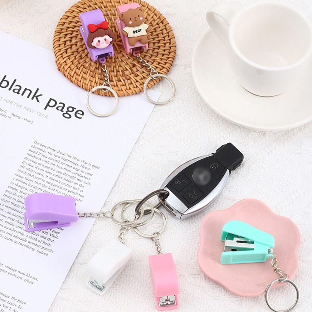 School Office Supplies Mini Stapler Mini Staples Binding Tools New Stapler Keychain
