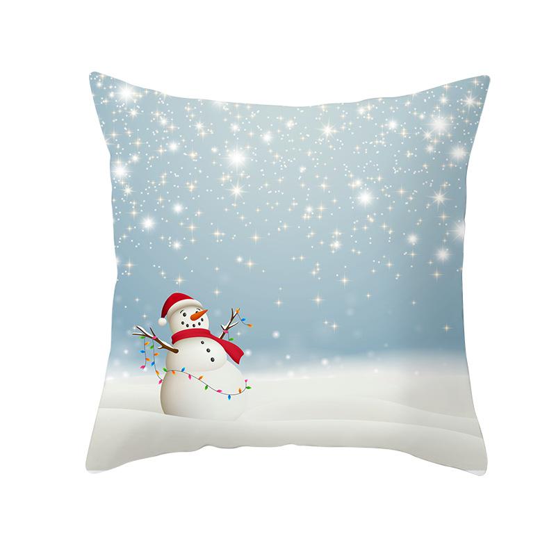 New Christmas Snowman Pillow Cover Festive Home Sofa Pillow Cover