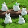 1pcs Kawaii Luminous Animals Car Ornaments for Jewelry Making Findings Resin Fat Rabbit Doll Flatback Diy Garden Home Decor