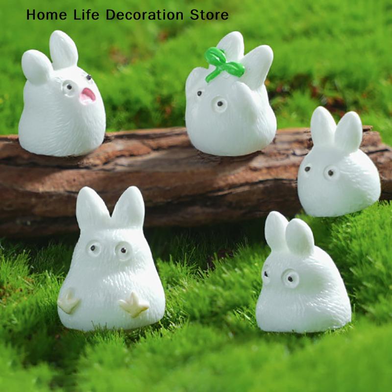 1pcs Kawaii Luminous Animals Car Ornaments for Jewelry Making Findings Resin Fat Rabbit Doll Flatback Diy Garden Home Decor