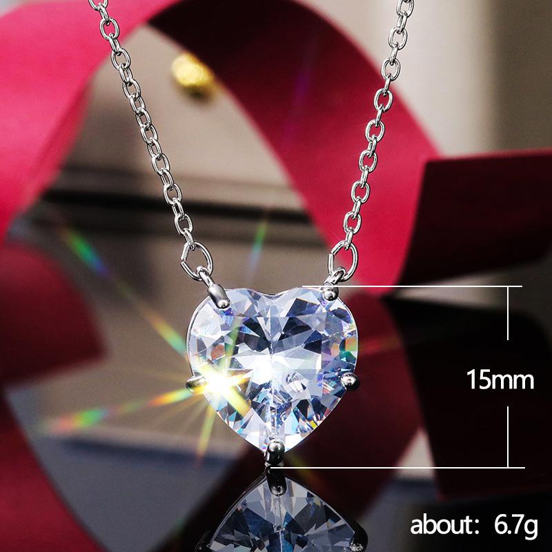 European & American Zircon Love Necklace - Elegant Clavicle Chain for Women