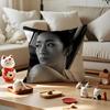 Gong Li Actress Cushion Cover Antidustmite Pillowcase Invisible Zipper Silky Short Plush Sofa Cushion Cover