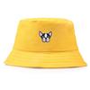 Pattern Dog Embroidery Bucket Cap Fisherman Hat Sun Protection Breathable Gift