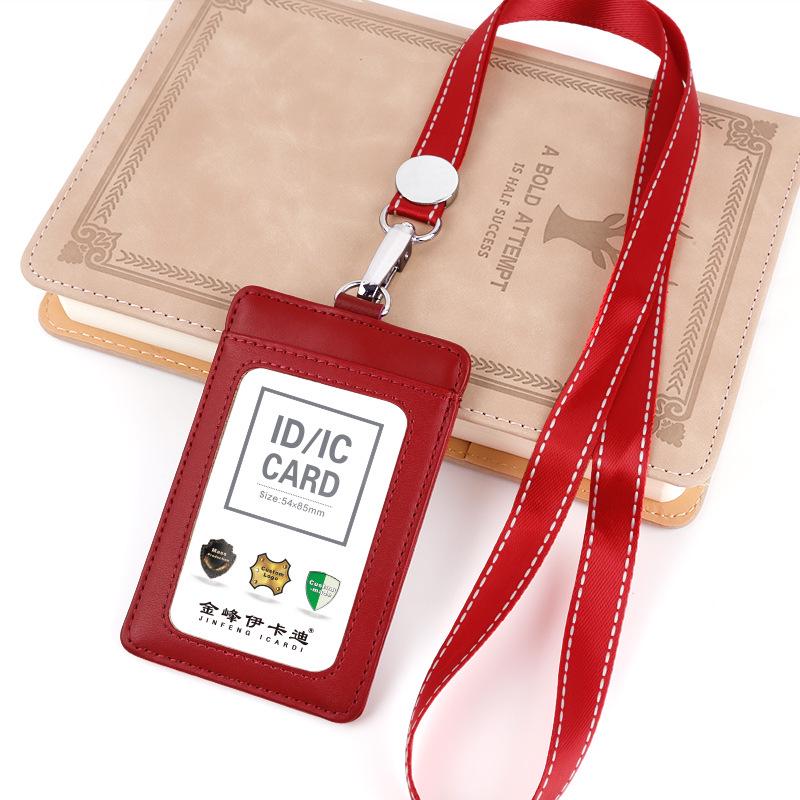 Γνήσιο Δερμάτινη Θήκη Ταυτότητας & Καρτών με Κορδόνι για Εργασία, Φοιτητές & Κάρτες Λεωφορείου