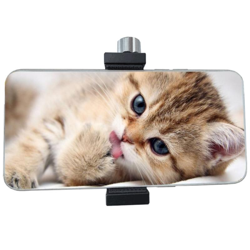 Adjustable Aluminum Alloy Mobile Device Holder Compact and Portable Clip with Anti Slip Silicone Pad Enhances Stability