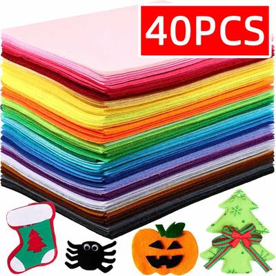 40 Color Hard Felt Suitable for Diy Collage Sewing Project Decoration Used for Handmade Square Fabric Pieces Various Colors
