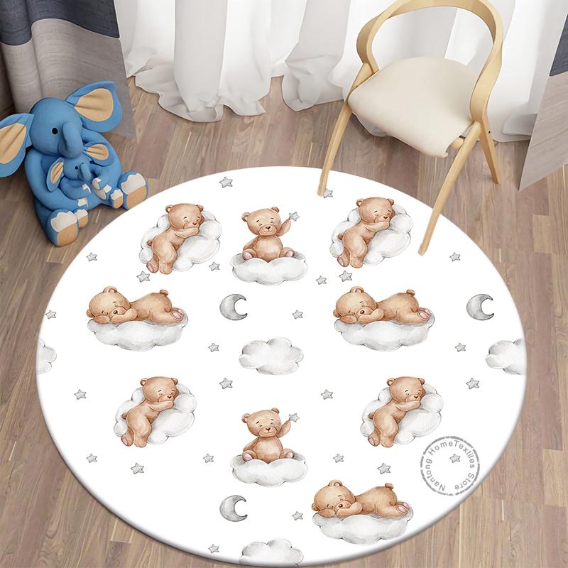 Covor rotund Covoare camera de zi Covor pentru dormitor bebelusi Covor pentru podea pentru copii Covor de salon cu imprimeu urs Covor camera pentru copii Covor copii acasa