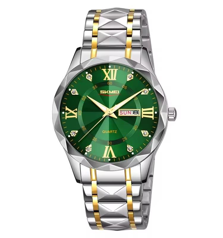 SKMEI 9369 Hochwertige Beliebte Luxus-Uhr Edelstahl-Anhänger Analog Wasserdicht Business Klassisch Quarz Paar-Armbanduhr