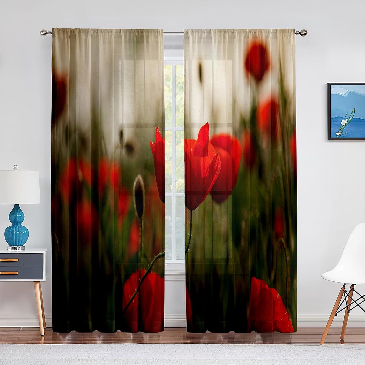 Красные маки на зеленом поле — фото 11