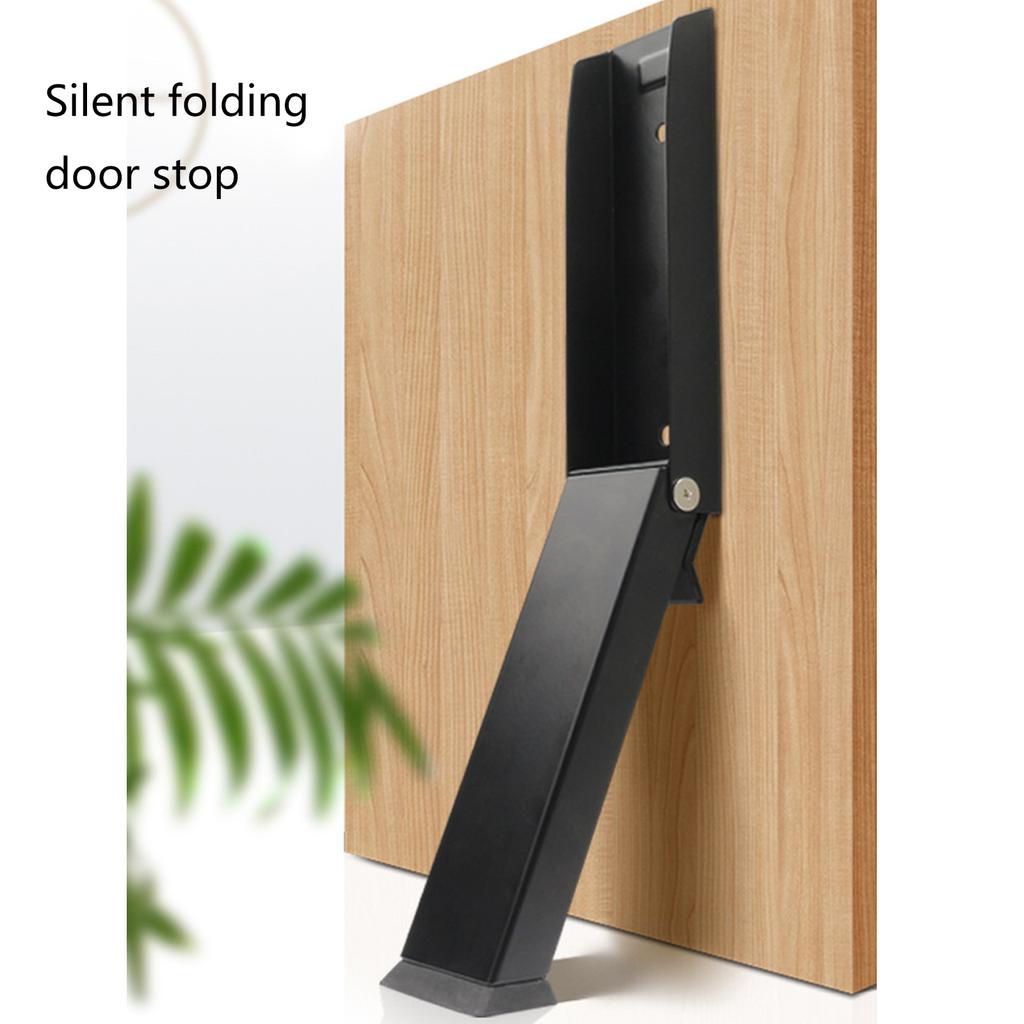 Adjustable Steel Door Stopper Non Punch Designs Metal Door Stop with Rubber Tip Quick Installation for Gap Doors