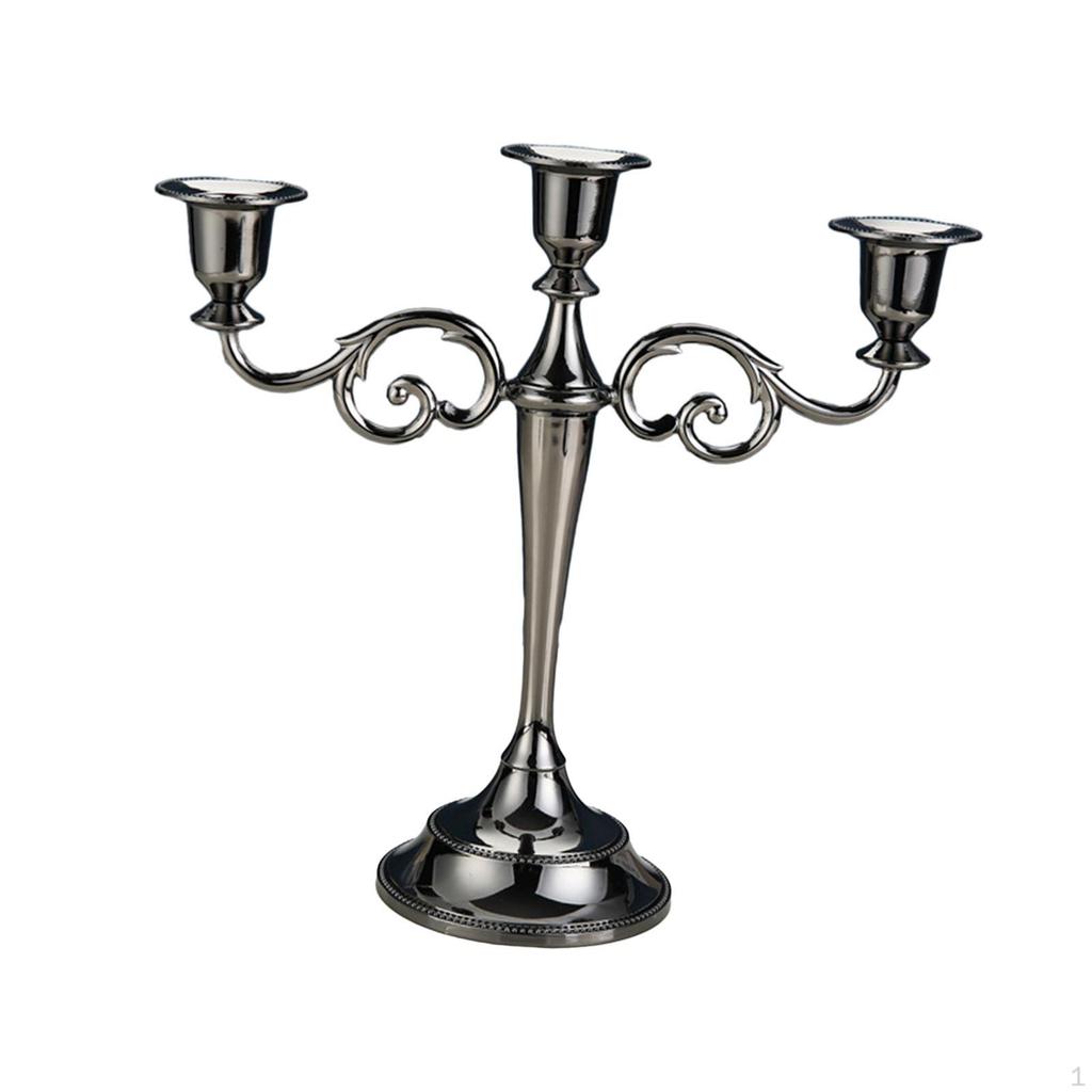 3 Arm Candelabra Candle Holder Candles Stand Candlestick for Anniversary Valentine